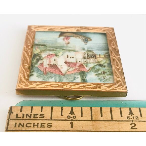 Antique Erhard Sohne Gilt Ormolu Dollhouse Miniature Frame 1900 Germany 2" Metal - Picture 7 of 8